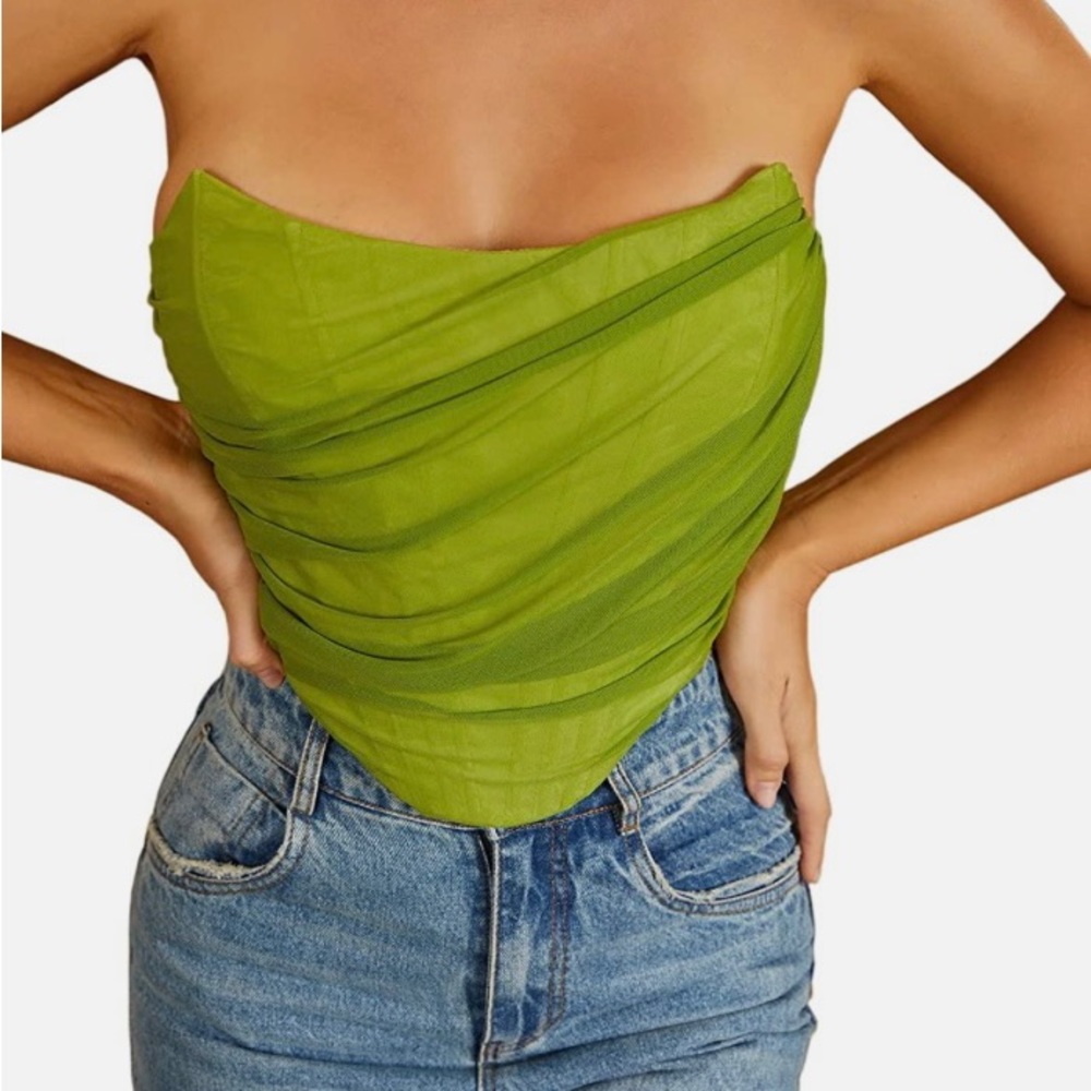 Mesh Corset Crop Top Bustier